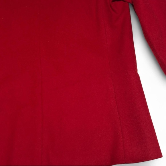 VTG L.L. Bean Red Wool Blazer 8P Made in USA Classic Single Button Lined Jacket - Picture 6 of 8